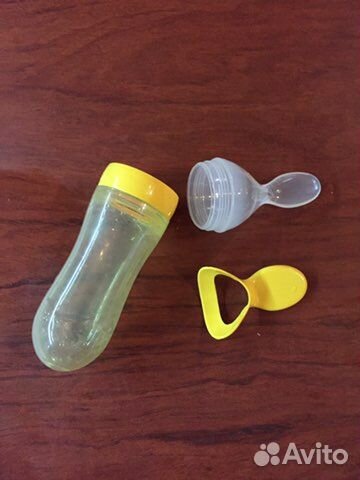 Бутылочка с ложкой для кормления каш и пюре