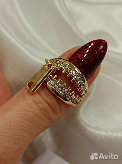 Кольцо покрытие золото фианиты 17 18 19 20 размеры