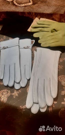 Кожанные женские перчатки