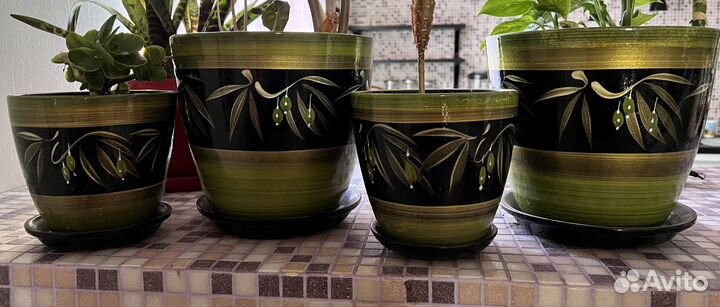 Керамические горшки для цветов бу