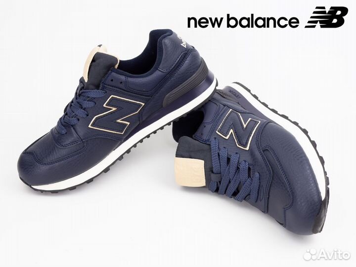 Кроссовки new balance 574 кожаные