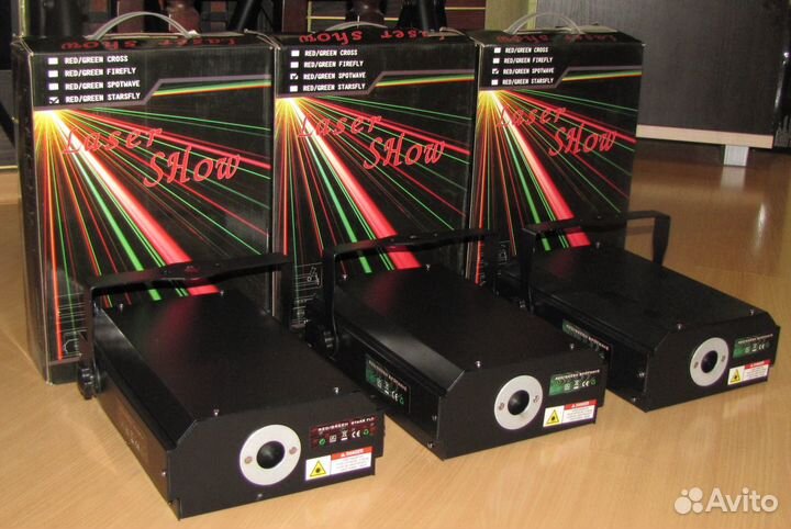 Лазеры US GR140 3шт LED светомузыка микрофон DMX