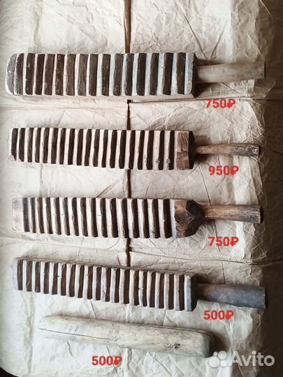 Рубель старинный деревянный для глажки белья