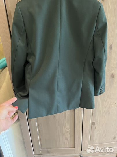 Пиджак и жилет школьный (зеленый) 128