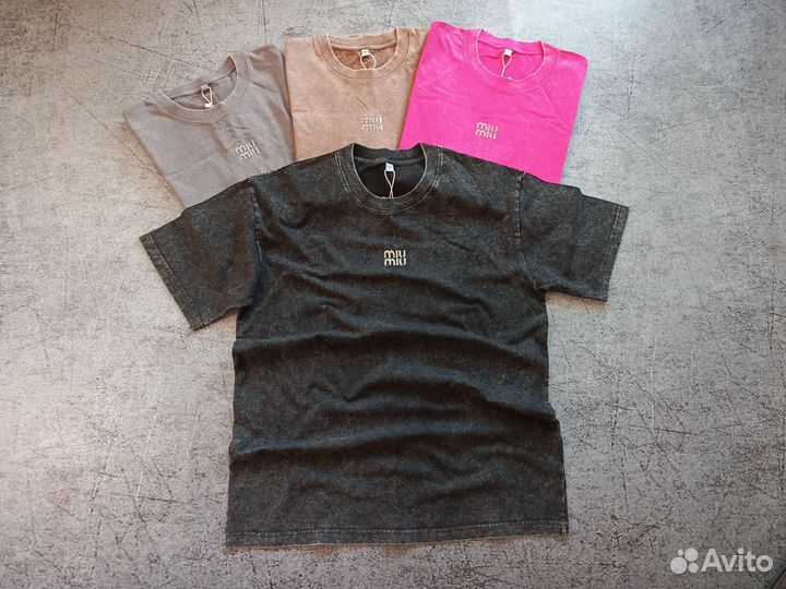 Футболка MIU MIU со стразами