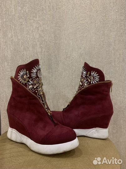 Ботинки замша