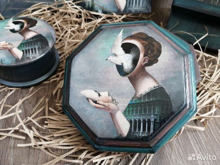 Зеркало интерьерное шкатулка подставка для телефон