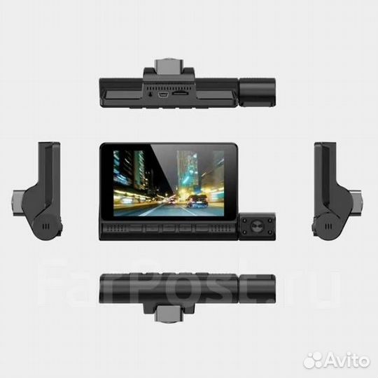 Автомобильный видеорегистратор 3 объектива,видеока