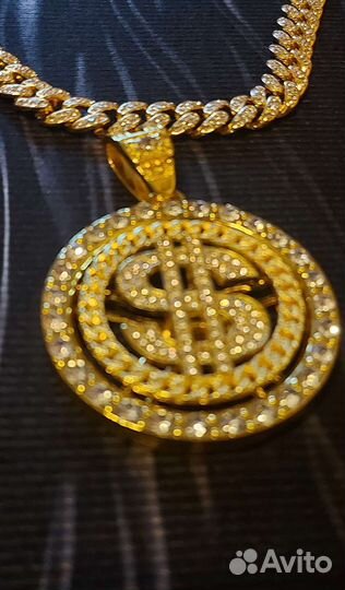 Кубинская цепь с подвеской доллара