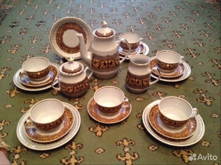 Кофейный фарфоровый сервиз RPR Рига СССР