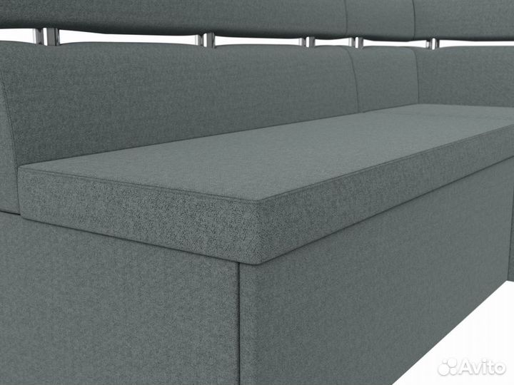 Диван кухонный угловой Классик правый угол, рогожка, амур серый