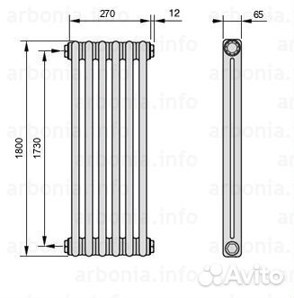 Радиатор Arbonia 2180/6 №12 RAL-9016