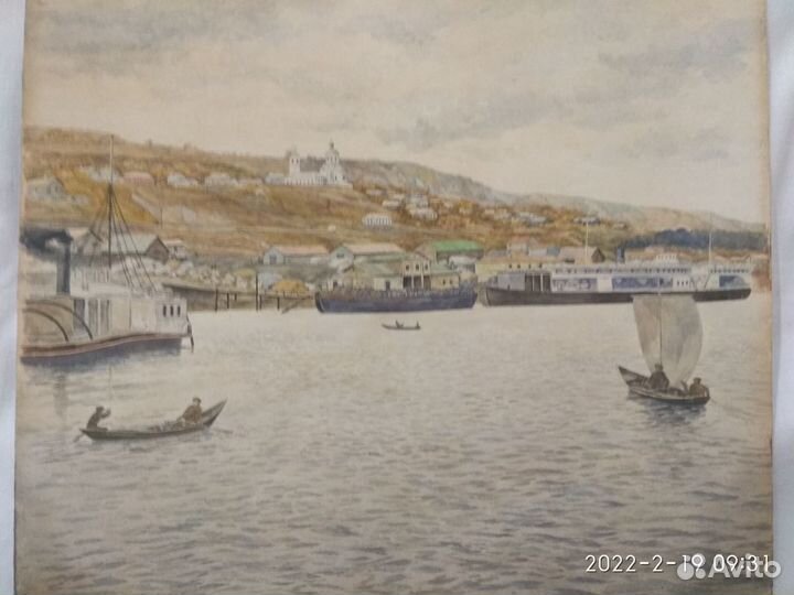 Акварель. Симбирск 19 век.Архангельский Д