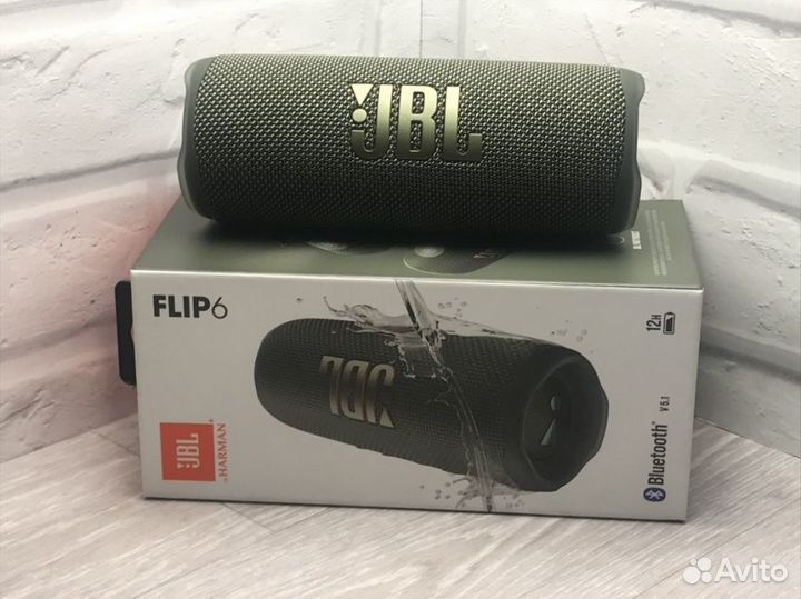 Портативная акустика JBL Flip 6, 30 Вт, Зеленая