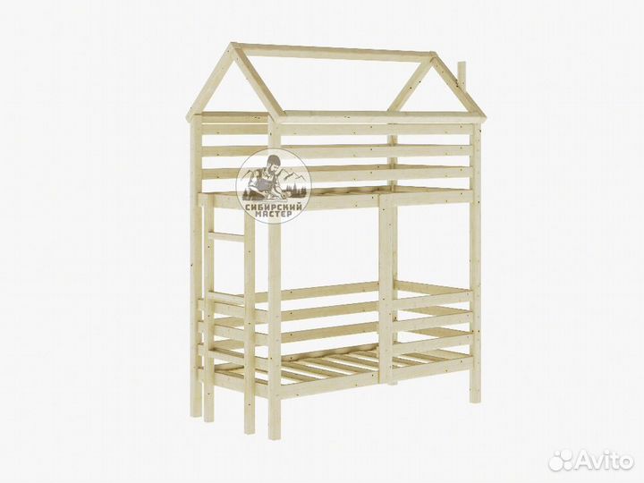 Двухъярусная кровать из дерева