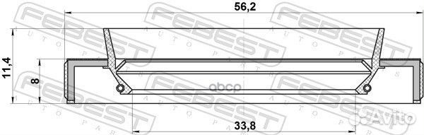 Сальник дифференциала '95HBY-35560811L Febest