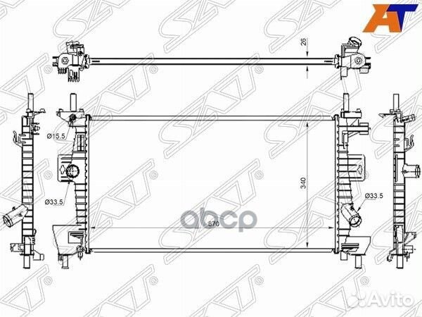 Радиатор ford focus III 1.6/1.8/2.0 11- SG-FD0