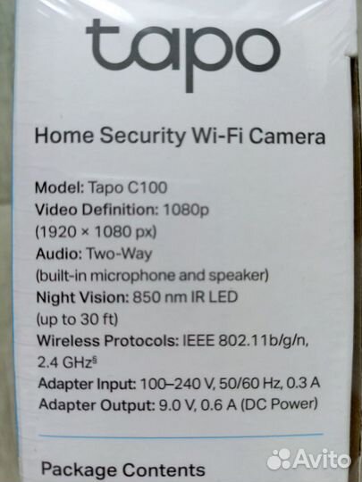 Камера видеонаблюдения TP-Link Tapo C100