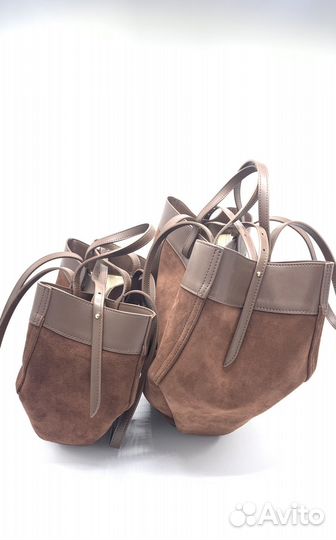 Polene сумка замша коричневая