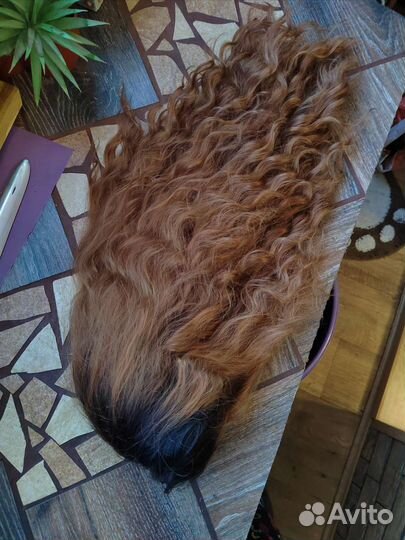 Парик рыжий омбре. Локоны спиральками. Новый