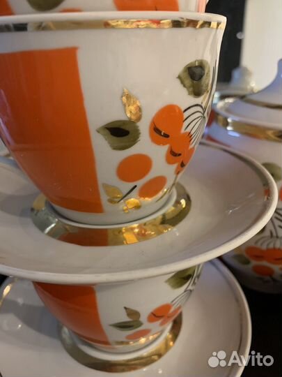 Сервиз Ветка рябины Полонное. Хрусталь в серебре