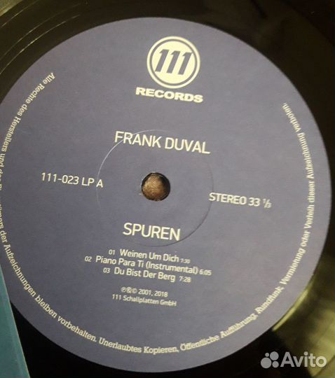 Виниловая пластинка Frank Duval Spuren 2019