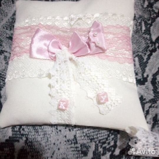 Подвязки невесты, подушечка для колец с инициалами