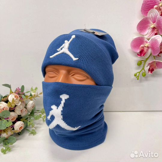 Шапка + снуд (шарф) Jordan Nike осень - зима