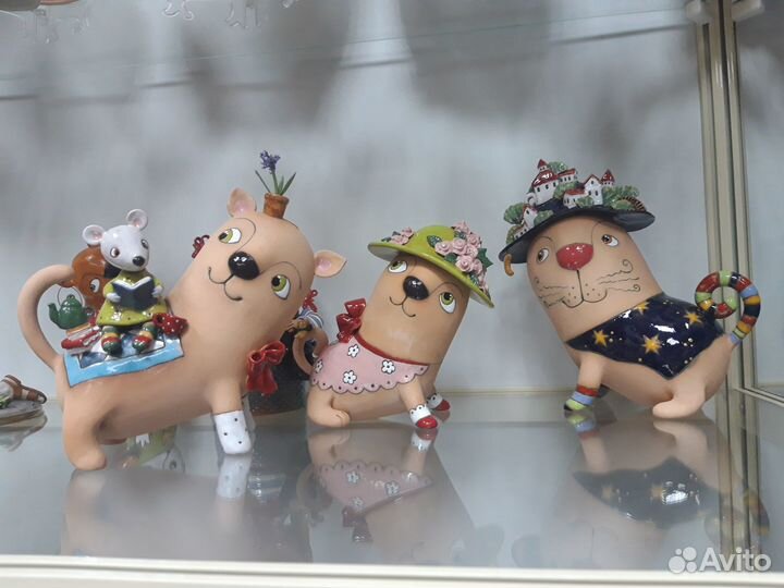 Керамическая статуэтка Кот с мышью. 2021