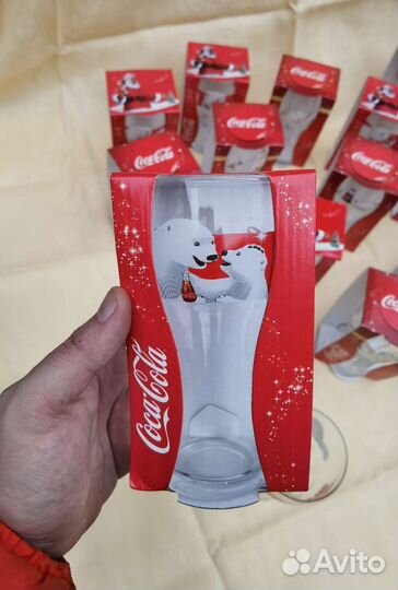 Стаканы стекло кока кола новогодние мишки