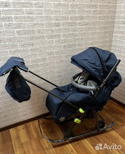 Детские зимние санки коляска