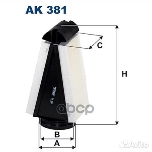 Фильтр воздушный AK 381 AK381 Filtron