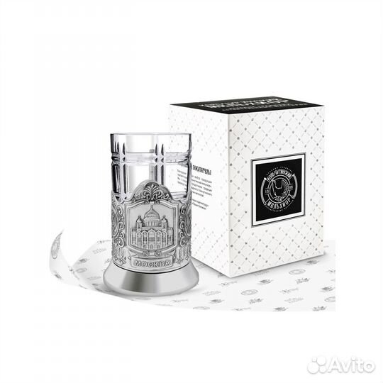 Набор для чая Храм Христа Спасителя посереб