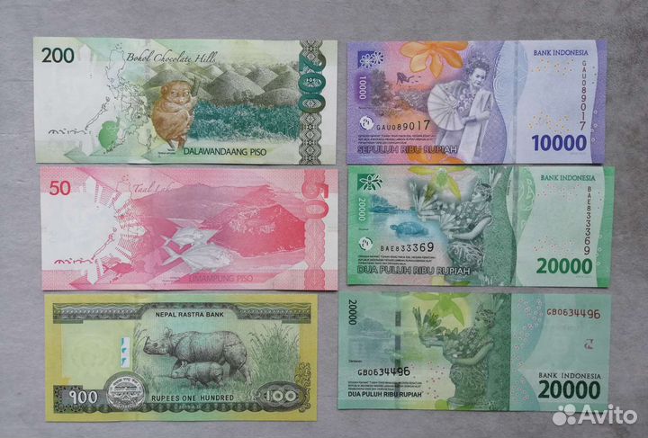 Животные на банкнотах Азии