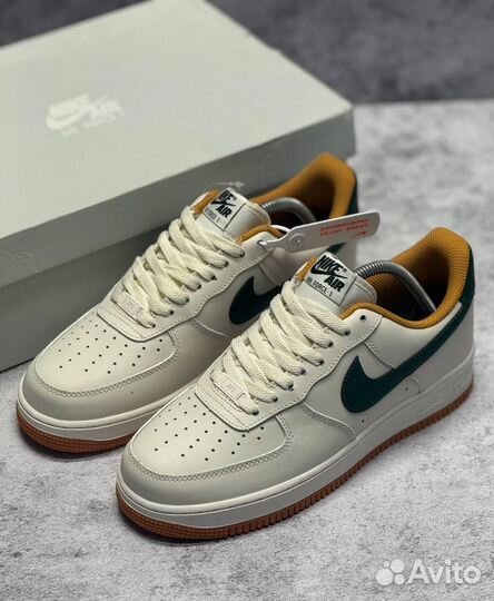 Кроссовки Nike Air Force 1 Light Brown Green (Арт.24945)