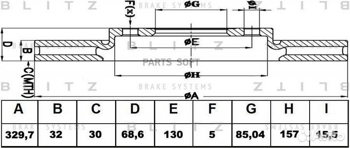 Blitz BS0223 Диск тормозной передний правый вентилируемый