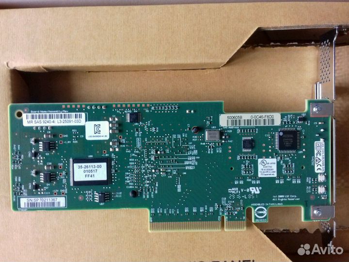 Контроллер LSI Logic megaraid SAS 9240-4i (LSI0019