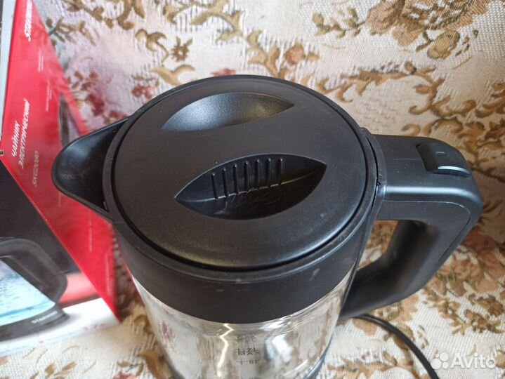 Чайник Черный стеклянный новый