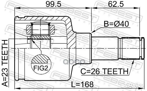 ШРУС внутренний L ford Focus II/C-Max/volvo S40