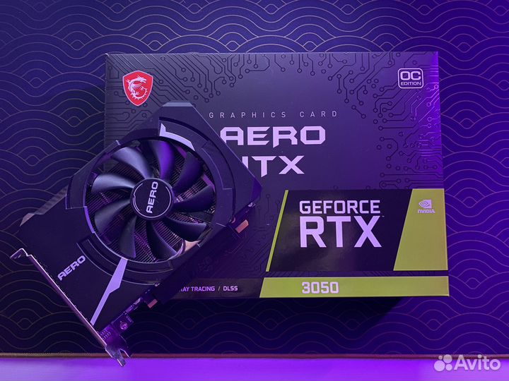 Видеокарта MSI RTX 3050 Aero 8gb ITX OC