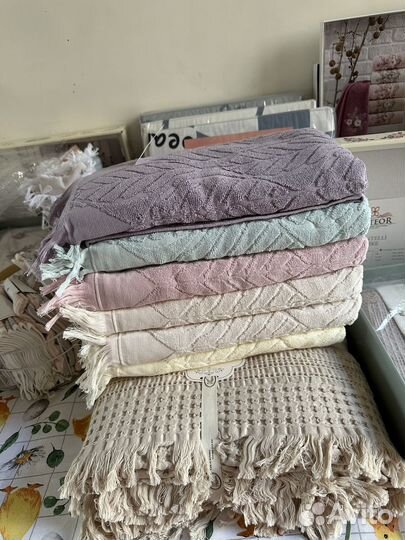 Махровые полотенца новые банное лицевое турция