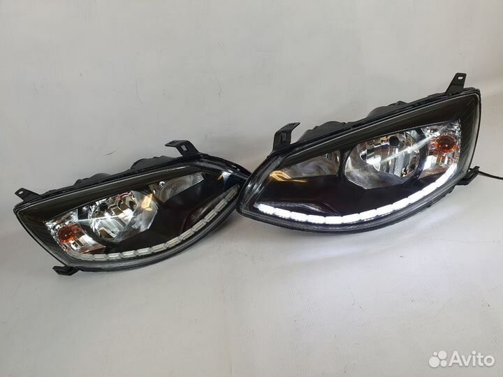 Фары Калина 2 с дхо и бегающим поворотником