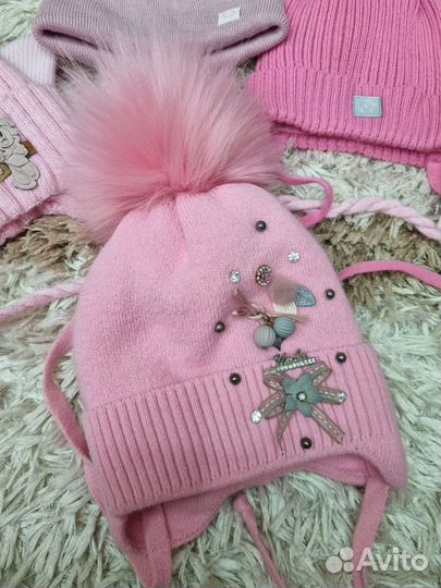 Шапка для девочки набор на 1-1.5года