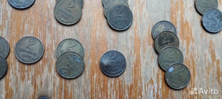 Набор 2 копеечных монет СССР разные года