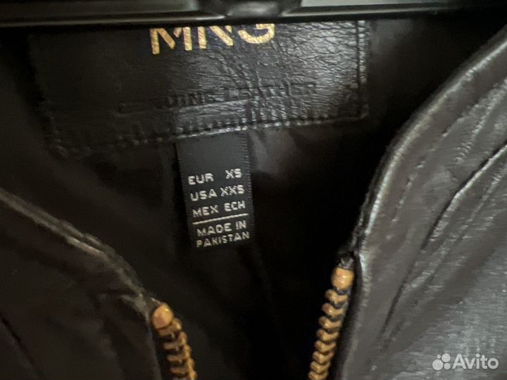 Кожаная куртка mango xs