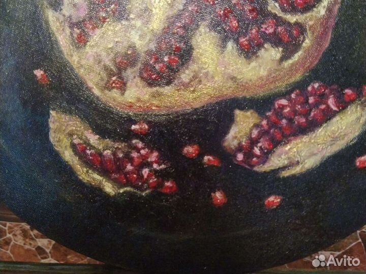 Картина маслом гранат фрукты натюрморт