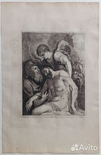 Старинные Гравюры 17 век Рафаэль Карраччи Мантенья