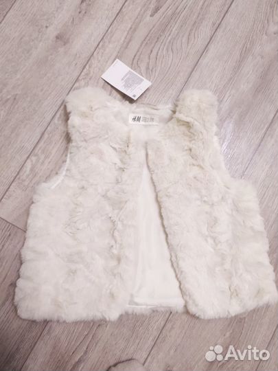 Болеро жилет мех 116/128 новый Н&М