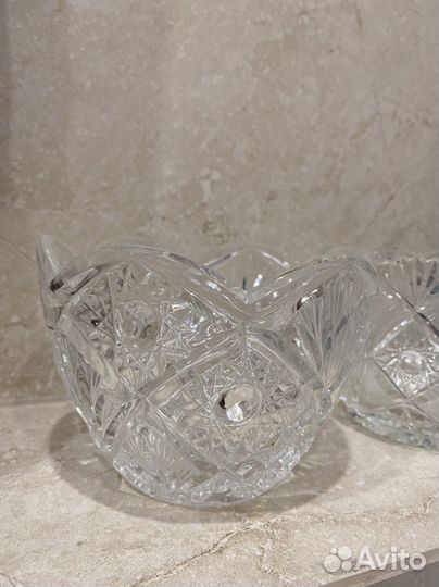 Хрустальный салатник посуда салатница ваза