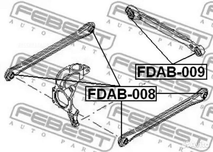 Febest fdab-009 Сайлентблок продольной тяги зад пр